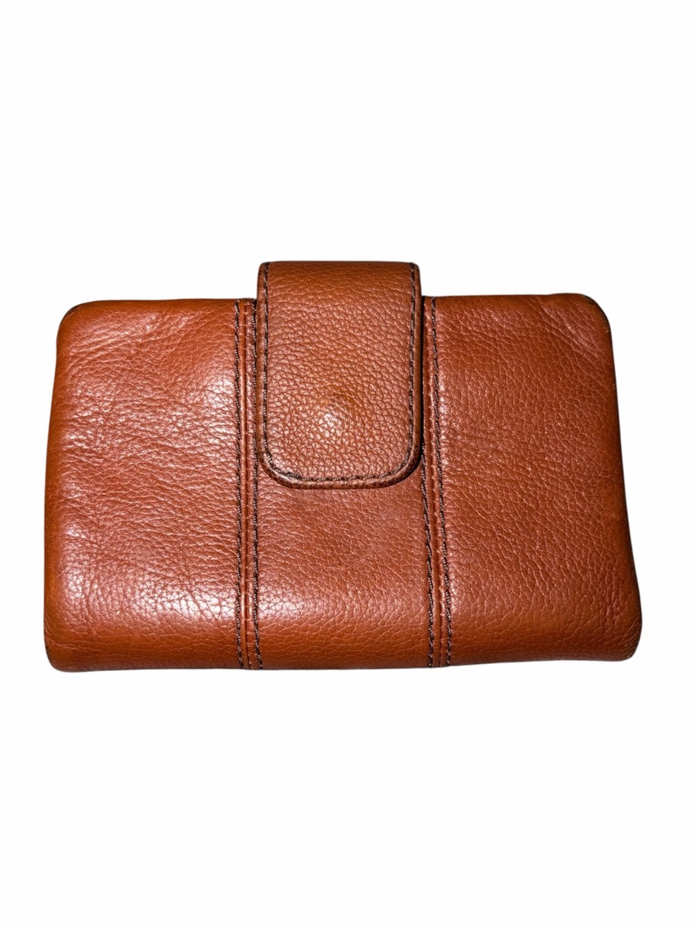 EUC Vintage Fossil Brown Cognac Leather Zip Bifold Wallet Card Holder Classic - Picture 2 of 8